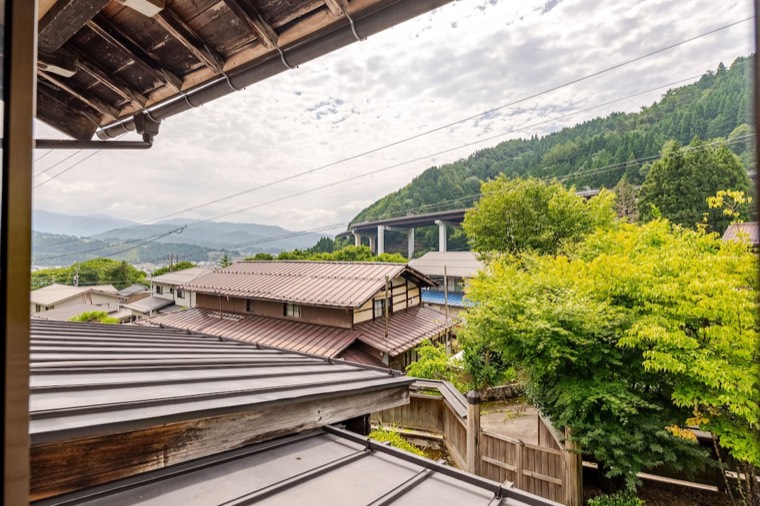 Rooftops, and the mountains beyond