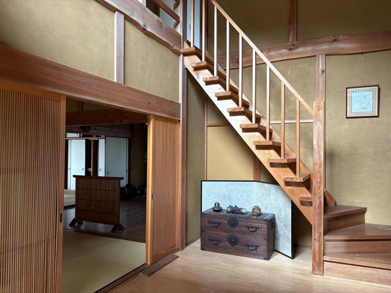 The staircase and an old chest