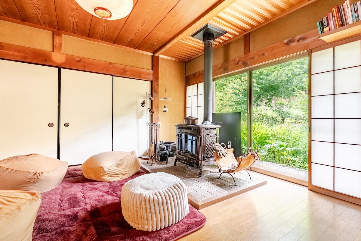 Lounge with wood stove